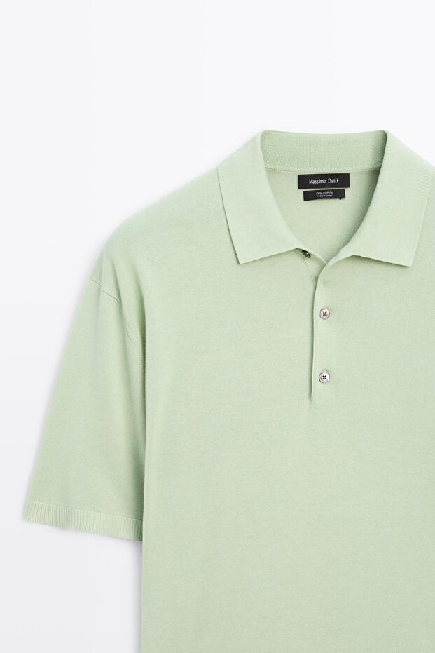 Kısa kollu triko polo t-shirt - 6