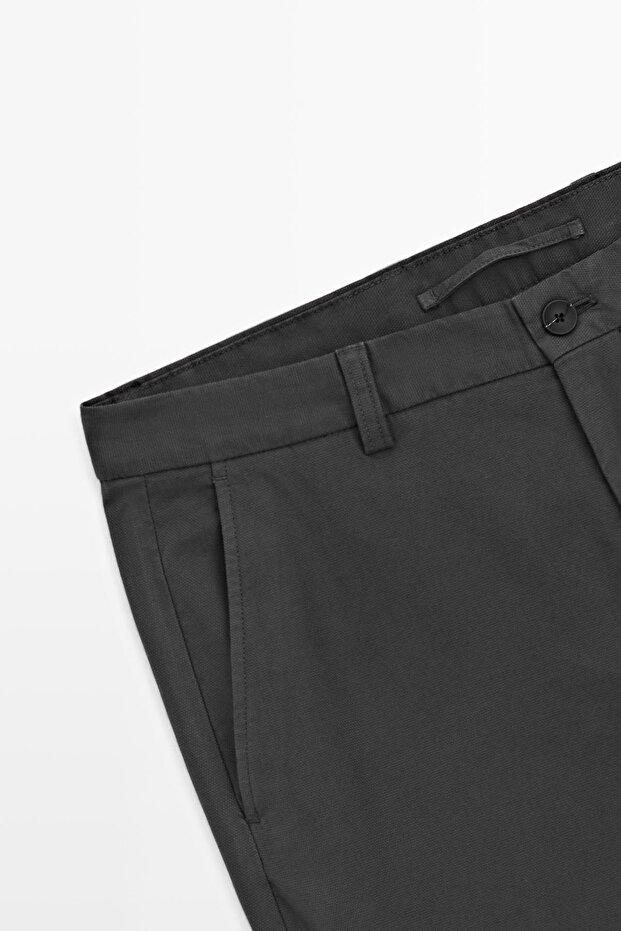 Slim fit dokulu pantolon - 7