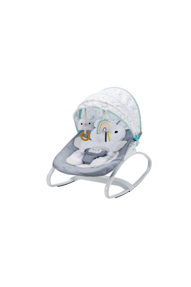 - Baby Rocker Bouncer with Canopy, Toys & Soft Padding