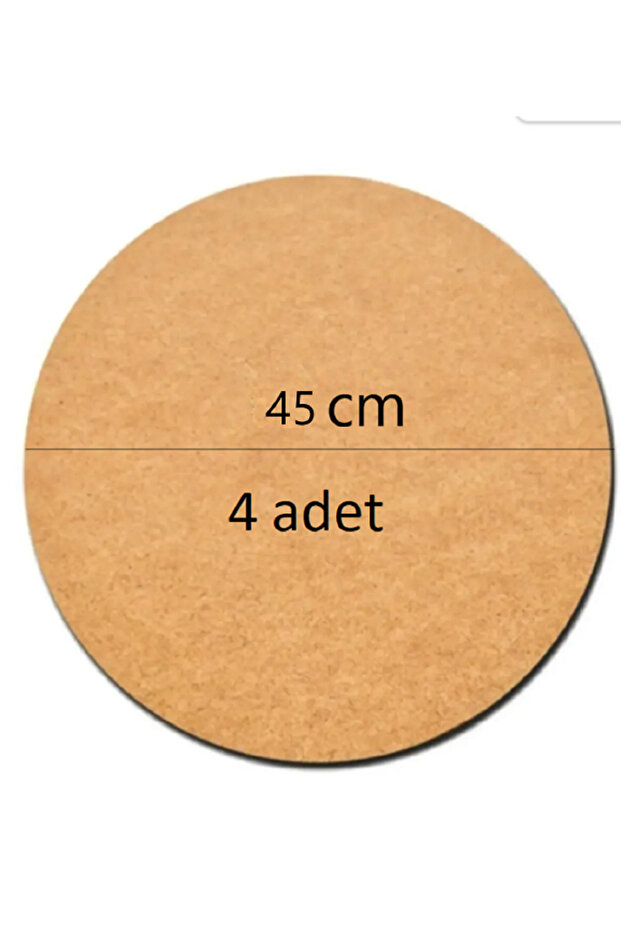 4 Adet 45 cm Çap 3 Mm (2.7 MM) Ham Mdf Daire Plaka Supla Tabanı - 2