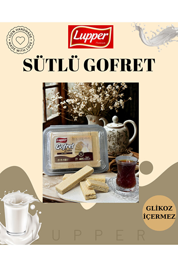 LUPPER Sütlü Gofret 450 gr (Glikossuz)