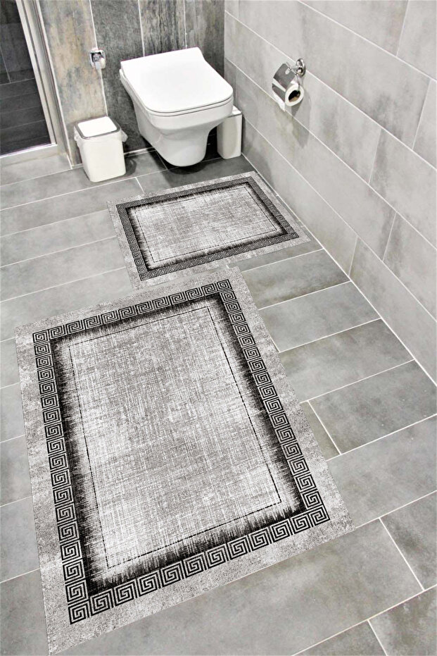 Water Resistant Digital Printed Bath Mat Set with Non-Slip Base