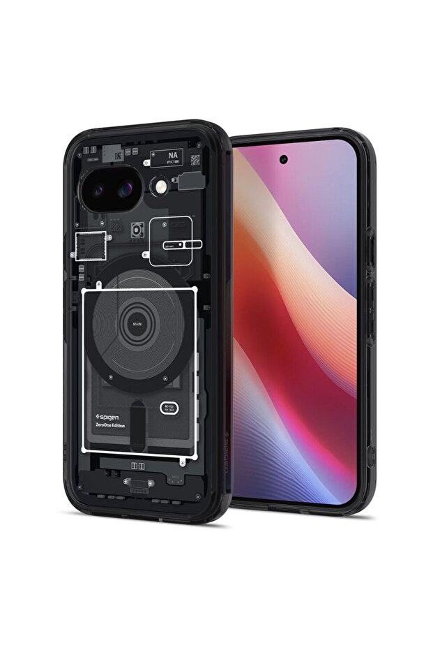 Case for Google Pixel 9a Zero One, V30, Silicon, Black - 4
