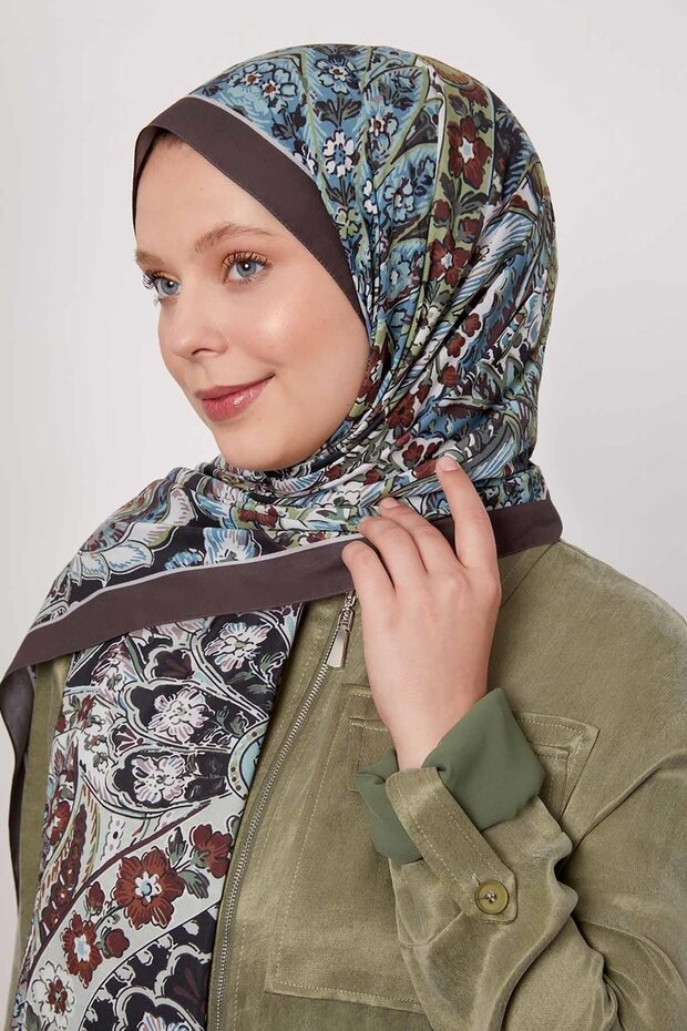 Dark Brown Abstract Floral Pattern Love Shawl