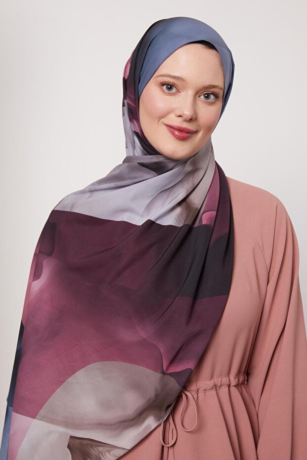 شال الحب بنمط وردي تجريدي - 2