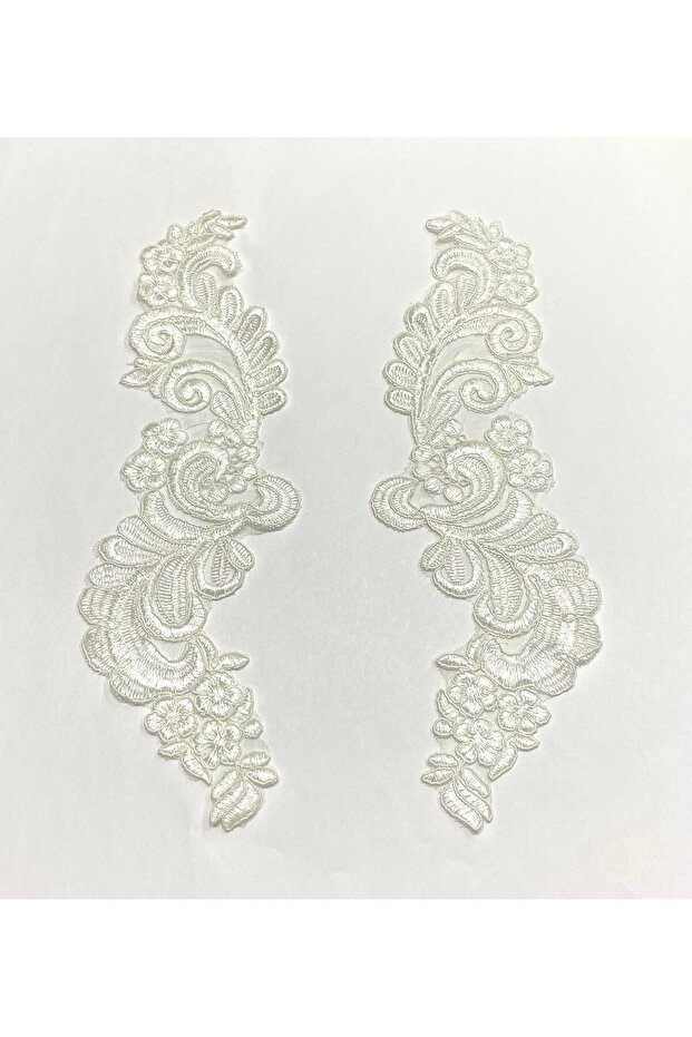 Guipure Applique / 2-Piece Guipure Applique / White Color
