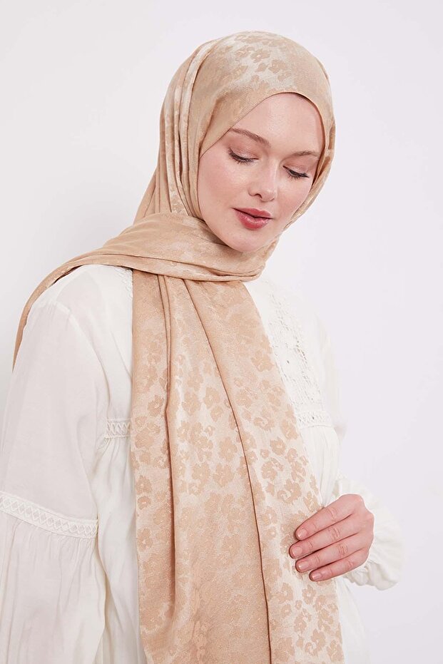 Gold Leopard Pattern Italian Jacquard Shawl