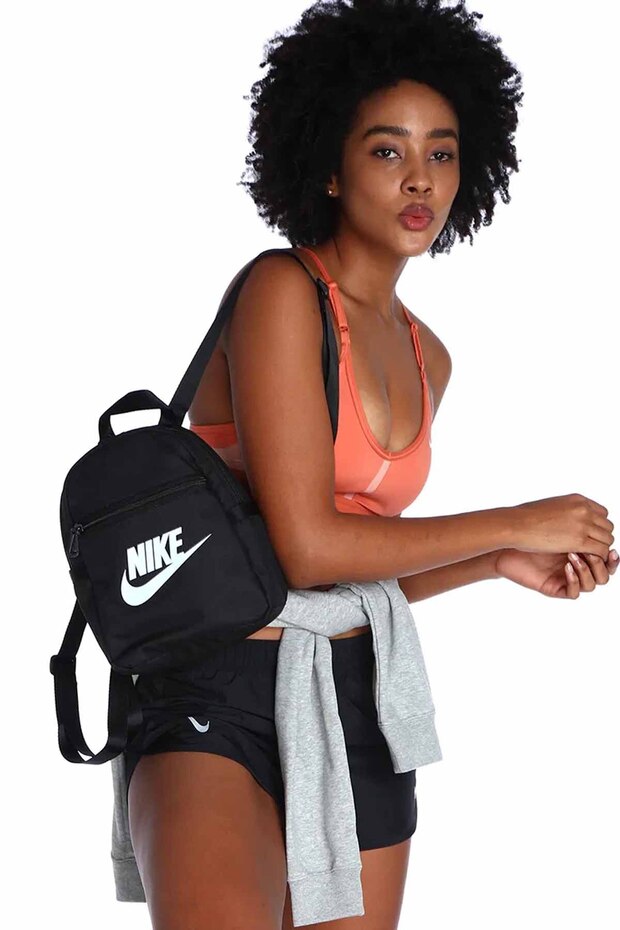 Black Plain Woven Fabric Small Size Sportswear Futura 365 Backpack