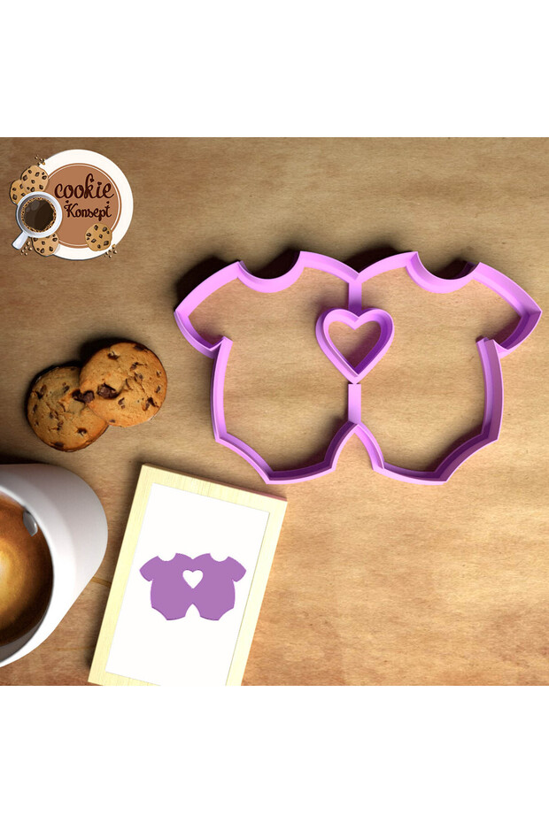 Baby Shower Mold Set Double Jumpsuit – Cookie, Dough and Clay Compatible