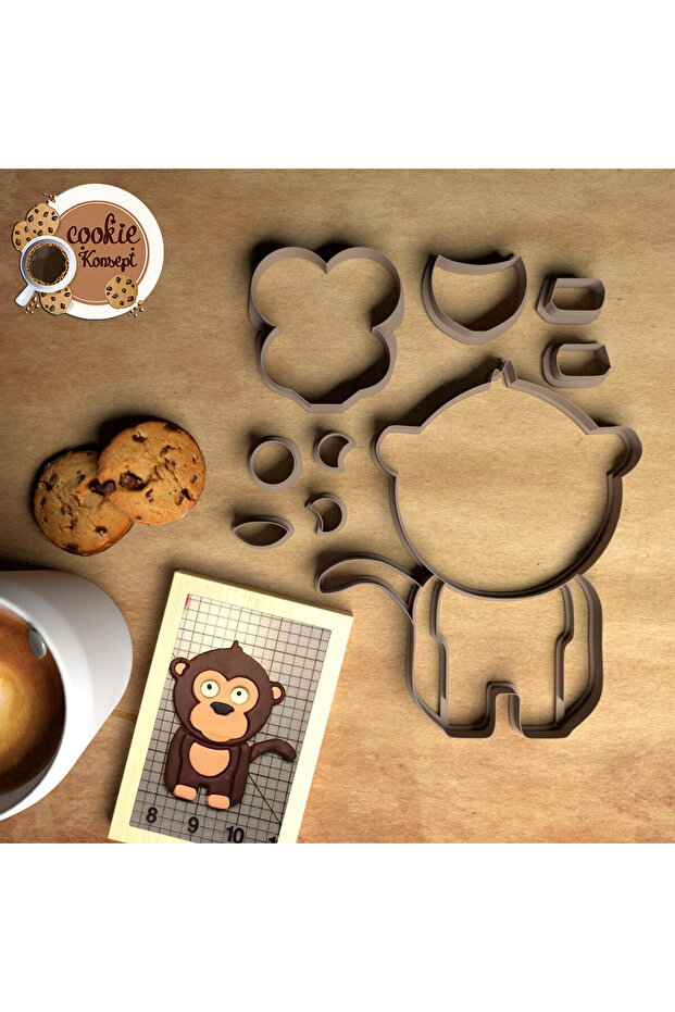Baby Shower Mold Set Safari Monkey # 2 – Cookie, Dough and Clay Compatible