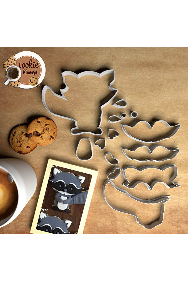 Baby Shower Mold Set Raccoon – Cookie, Dough and Clay Compatible