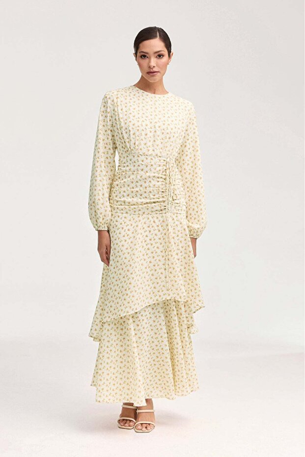 Peri Model Desenli Elbise - 4