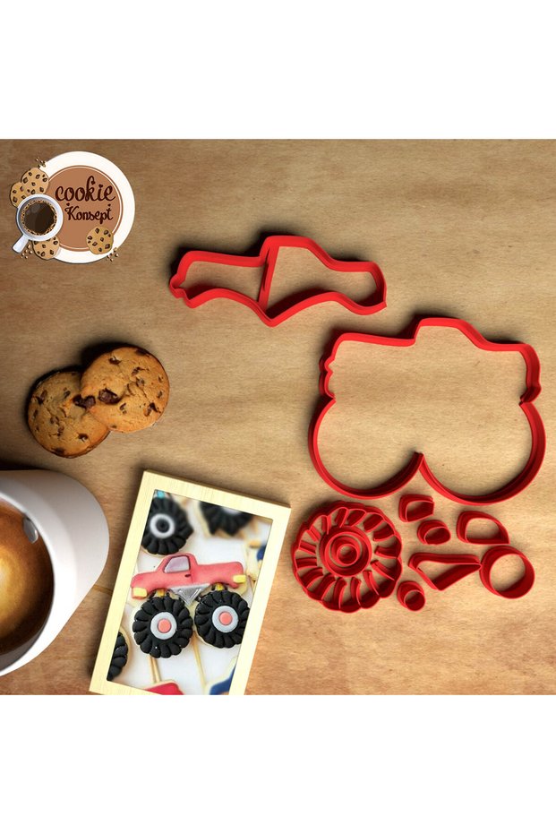 Baby Shower Mold Set Cloud Monster Truck – Cookie, Dough and Clay Compatible