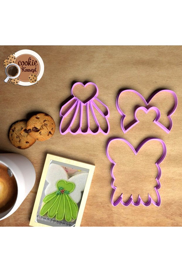 Baby Shower Mold Set Dress Butterfly – Cookie, Dough and Clay Compatible