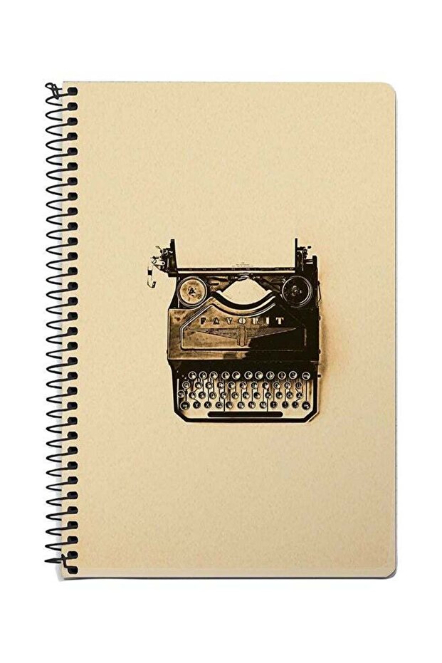 Typewriter A5 Spiral Notebook Beige