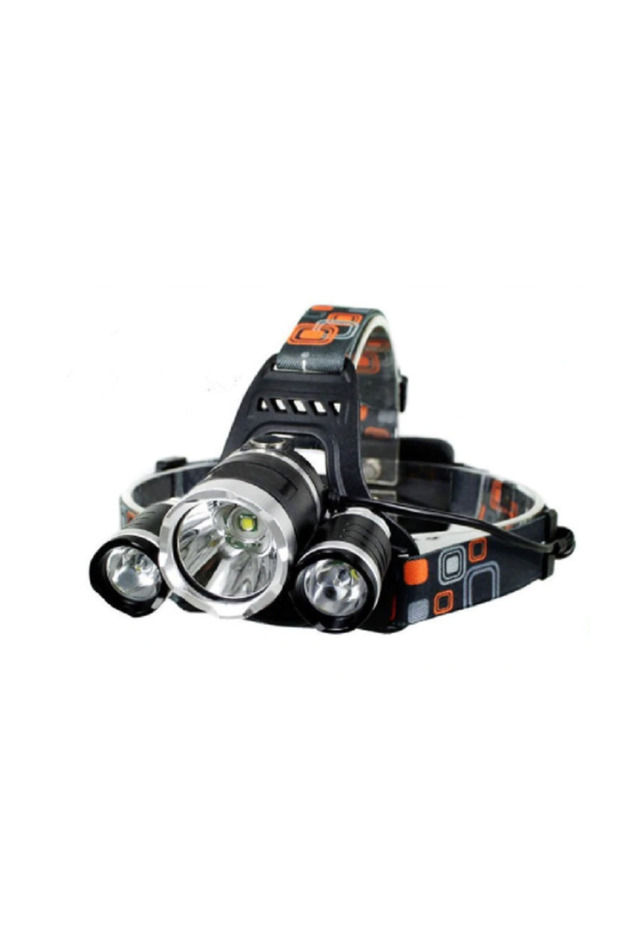 Head Flashlight, 3 x Led Cree XML, T6, Magnifier Front + 2x 18650 C155 Batteries - 1