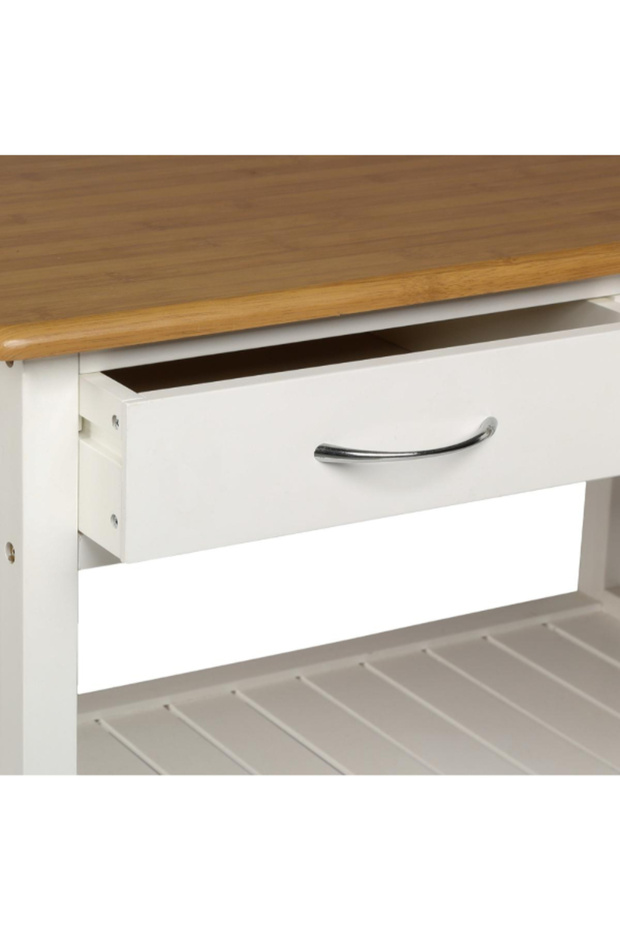 عربة تقديم من الخيزران ذات طبقتين - 3