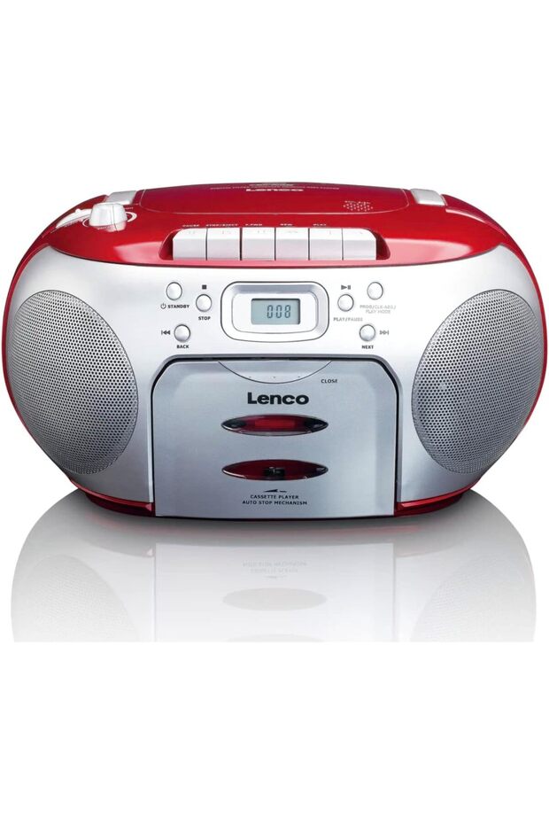Lenco SCD-42 taşınabilir UKW-radyo ile top-load CD oynatıcı ve Kassettendeck, LCD ekran, Wiederholun - 1