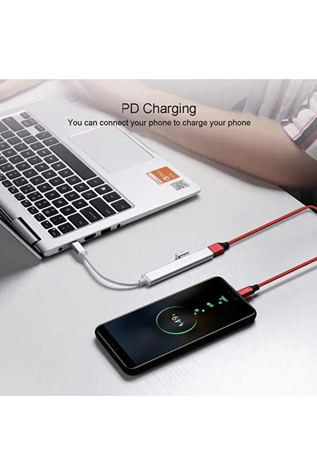 Type-c To USB Hub 4 Port Çoklayıcı Macbook İle Uyumlu Çoğaltıcı Adaptör - 3