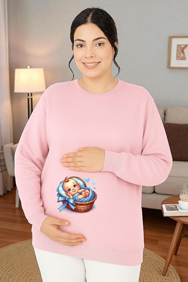 Printed Maternity Sweatshirt