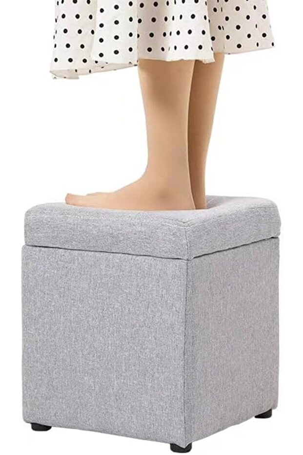 FFD Ottoman Storage Stool Cube - Multi-functional Bench Seat with Padded Memory Foam, Lid - 6