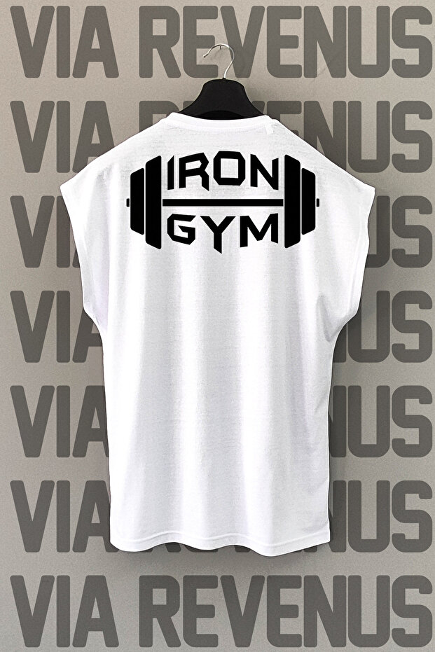 Iron Gym Back Printed Zero Sleeve Crew Neck Sports Tshirt
