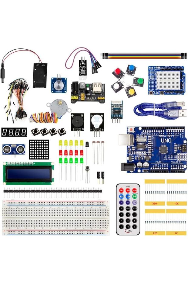 TLS Robotik Arduino IDE ile Uyumlu UNO R3 Full Başlangıç Seti 165 Parça (E-Kitap Hediyeli) - 1