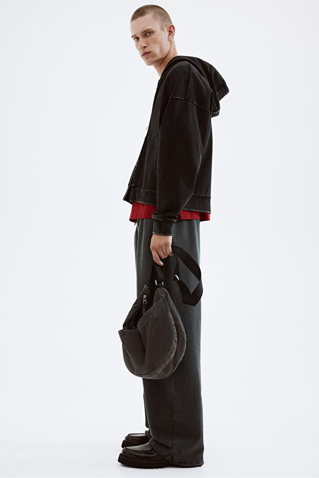 Kapüşonlu ve Fermuarlı Üst Oversized Fit - 1