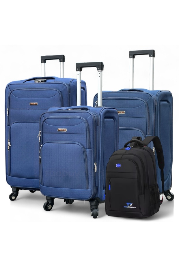 Soft Material (20/24/28 Inch) Luggage - Stylish Backpack Combo Blue