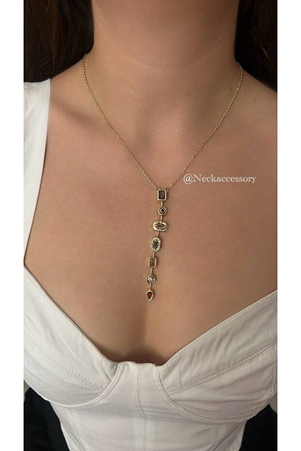 Steel Element Y Necklace