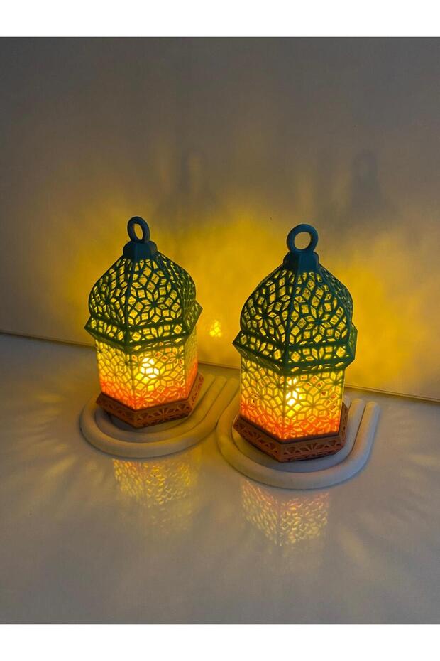 Dekoratif Tealight Fener Led Aydınlatmalı Mumluk led mum dahildir 1 ADET GÖNDERİLECEKTİR - 3