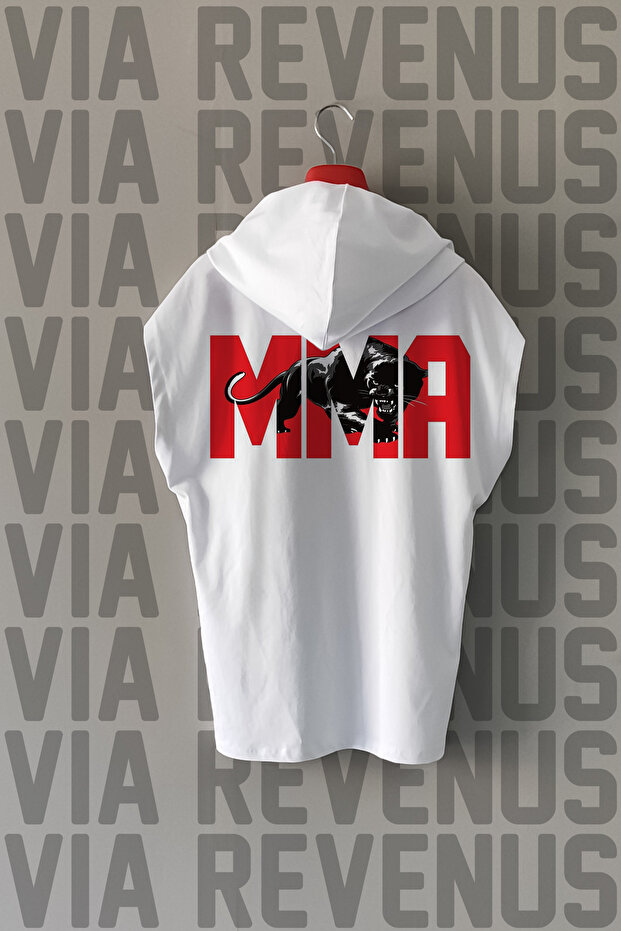 Mma Front and Back Printed Zero Sleeve Hooded 100% Cotton Sports Tshirt