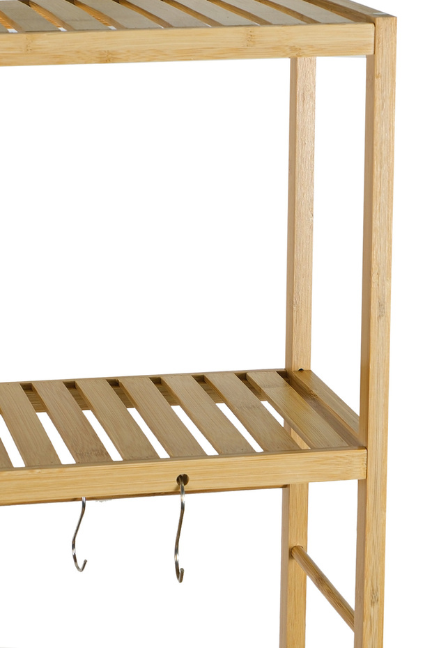 Bambu 8 Raflı Mutfak Bangosu Kahve Köşesi Fincan Askılı Mutfak Standı Dolap DB-0033 - 4