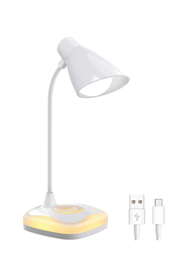 SYOSI LED Desk Lamp, USB Rechargeable Table Lamp with 3 Levels Brightness Touch Sensor Control, Moo - 1