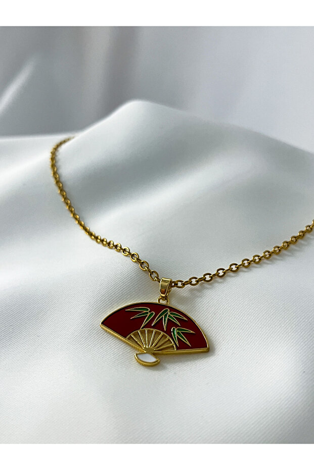 Mineli Çin Yelpazesi Kolye - 1