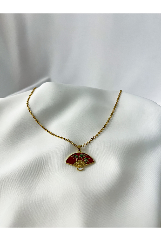 Mineli Çin Yelpazesi Kolye - 2