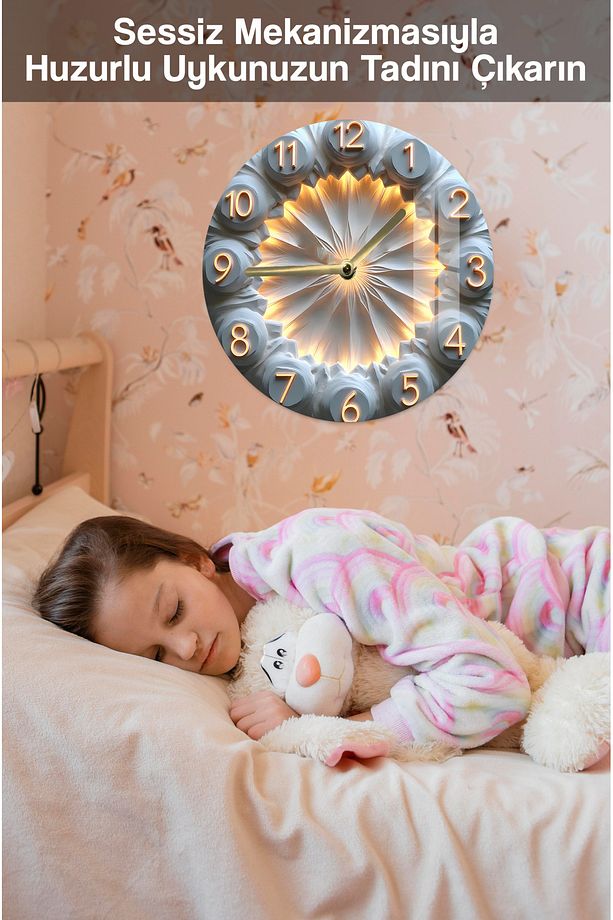 Şıklığı ve Dayanıklılığı Bir Arada Sunan Tasarım 3D Görünümlü Temperli Cam Saat – 33 cm CSDW087 - 4