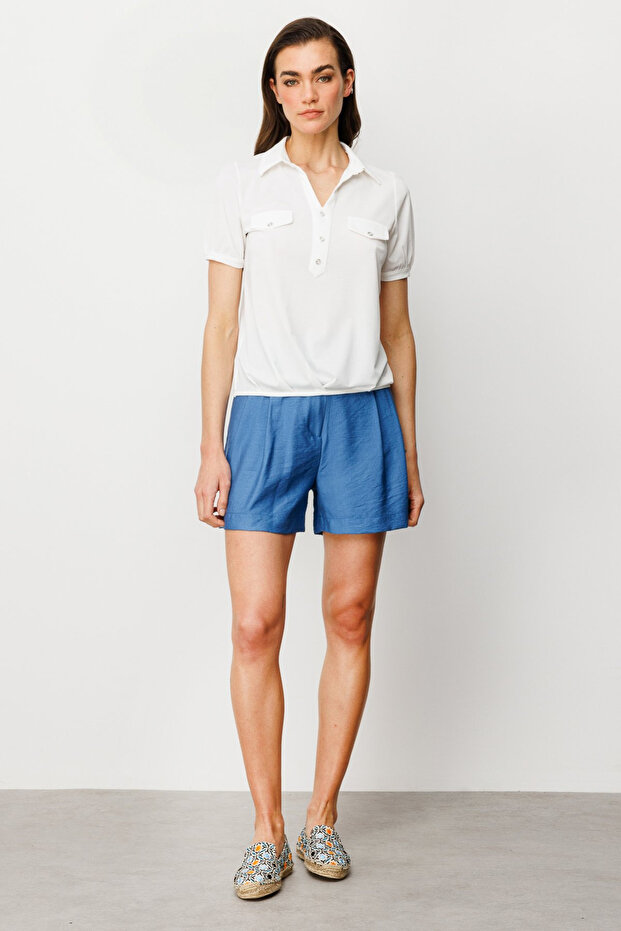 Ornamental Buttoned Blouse - 3