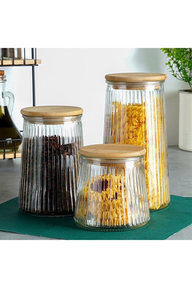 Glass container for bulk products with lid and seal, 600 ml - 8