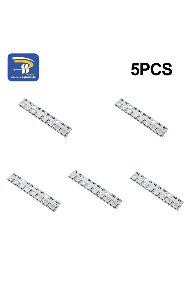5 قطع بيضاء 8*1 بت 8 بت WS2812 WS 2811 5050 RGB وحدة لوحة مصباح LED كاملة 5 فولت WS2812B قوس قزح LED P