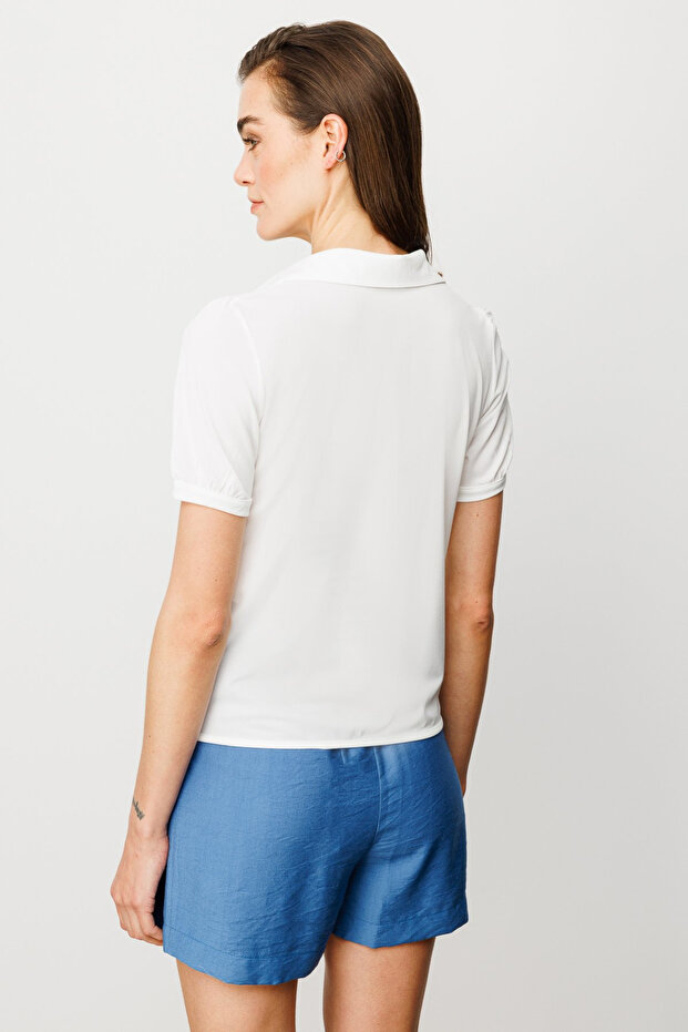 Ornamental Buttoned Blouse - 4