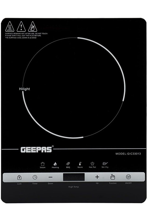 4 Digit LED Display Digital Infrared Cooker, GIC33013 | 8 Temperature Settings | 3hrs Programmable Timer | 2000W Ceramic Heating Element