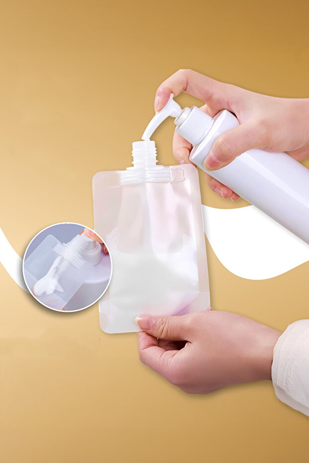 Seyahat Tipi 3’lü 100ml Plastik Şişe Seti Şampuan Krem Duş Jeli Losyon Sıvı Sabun Taşıma Şişesi - 1