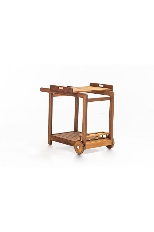 Bloom Iroko Ahşap Servis Arabası - 3