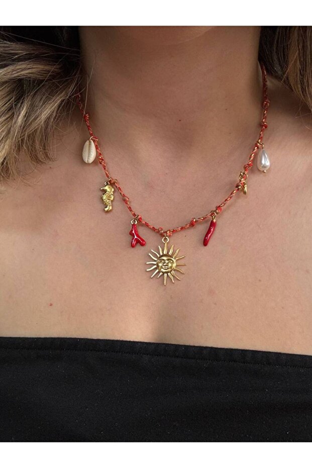 GÜNEŞLİ ZARA MODELİ ÇELİK KOLYE - 3