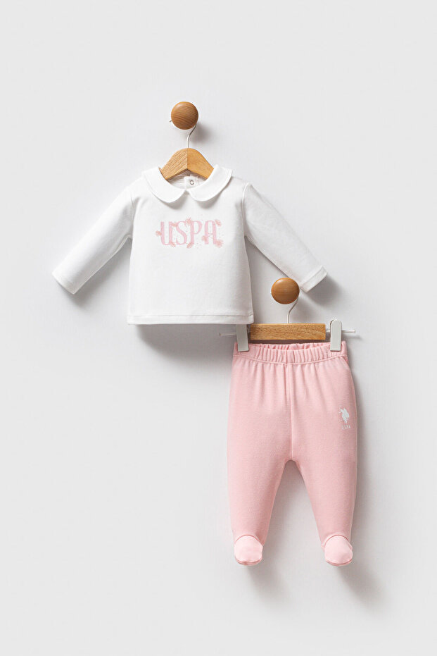 U.S. Polo Assn Baby Girl White Set