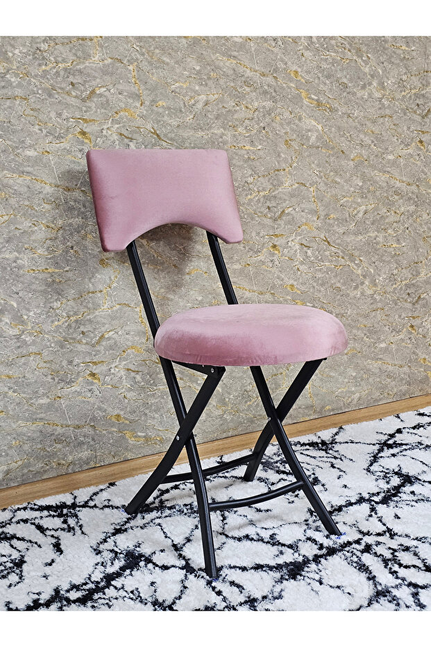 Siyah Boyalı Katlanır Tabure - Kamp Sandalyesi - Sandalye - Mutfak Taburesi - Tabure - 2