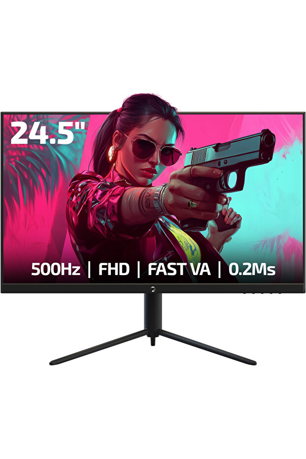 Lucid S50 24.5'' 500Hz 0.2Ms Fast VA E Spor 10 Bit Pivot FHD RGB Gaming Monitör - 1