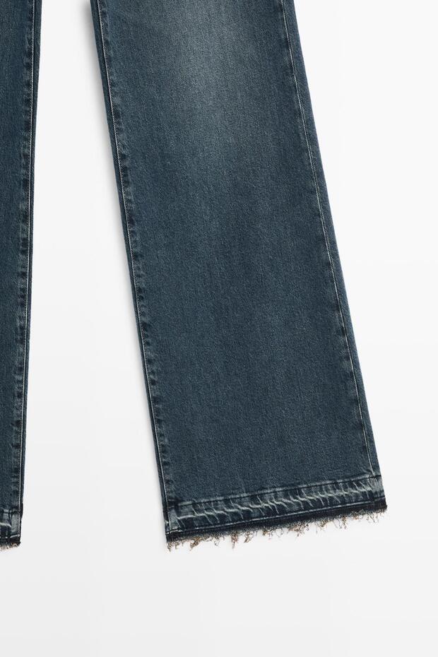 Orta bel İspanyol paça jean - 7