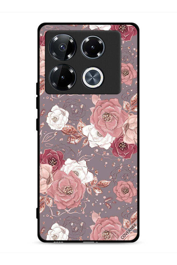 غطاء حماية لهاتف Infinix Note 40 Pro Plus 5G بخلفية زهرية